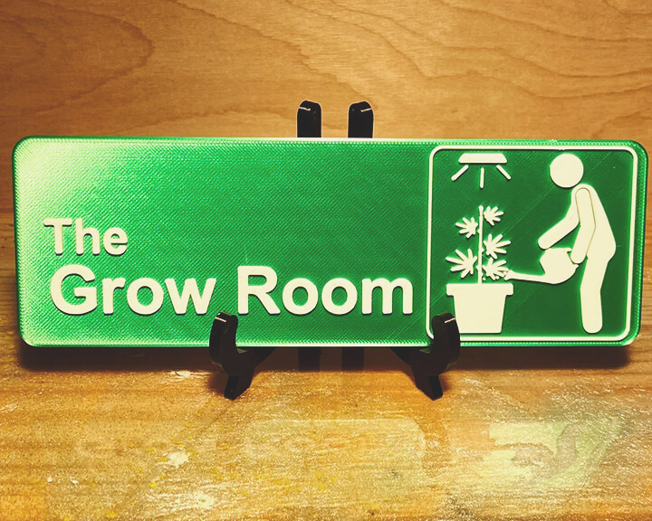 Luminous Grow Room Light Ein grünes Schild mit den Worten