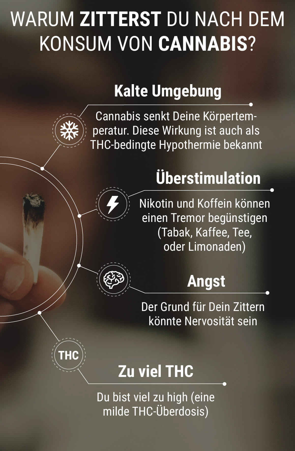 Warum zittert man nach dem Rauchen von Cannabis? Warum zittert man nach dem Rauchen von Cannabis?