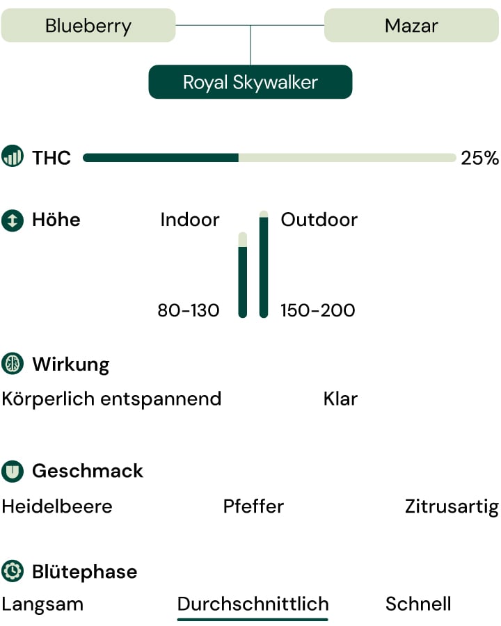 Sortenmerkmale von Royal Skywalker Sortenmerkmale von Royal Skywalker