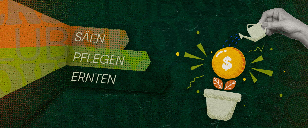 Säen Pflegen Ernten Prozess Eine Illustration, die den Cannabis-Anbauprozess darstellt, mit den Worten