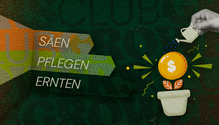 Säen Pflegen Ernten Prozess Eine Illustration, die den Cannabis-Anbauprozess darstellt, mit den Worten