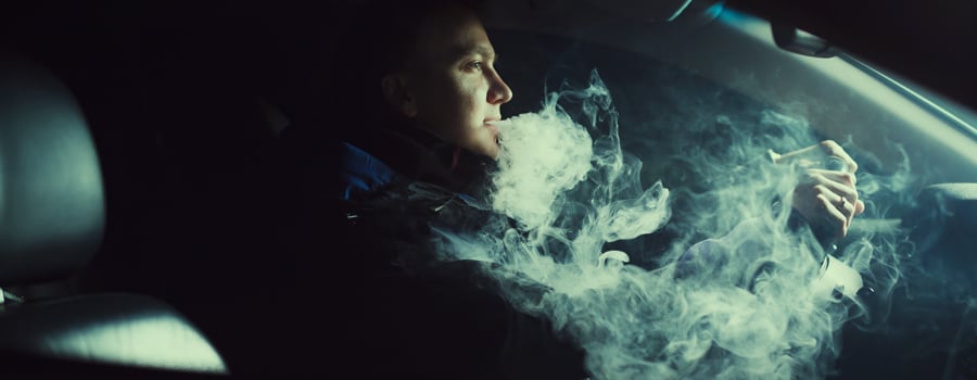 Smoking Cannabis in the car smoking in the car