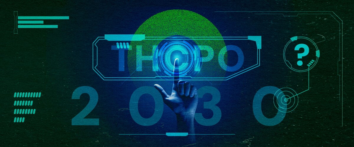 Tauchen Sie ein in die Zukunft von THCPO-Trends und -Forschung mit Dieser Hochtechnologischen Holografischen Illustration Futuristisches Bild einer Hand, die einen holografischen
