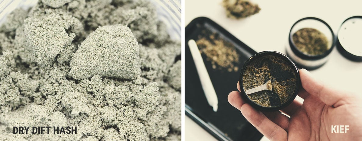 Trockensieb-Hasch vs. Kief Trockensieb-Hasch vs. Kief