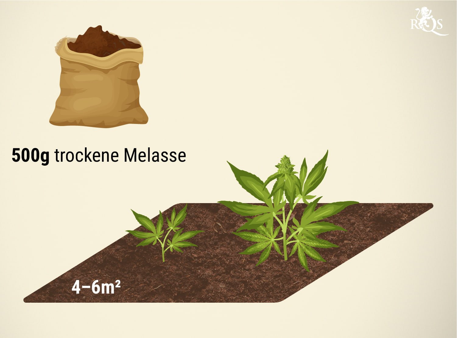 Die Erde mit Trockenmelasse aufbereiten