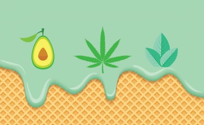 Cannabis Minze Avocado Eiscreme 